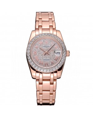 Rolex Datejust Diamond Dial And Bezel Pink Gold Case And Bracelet 622836