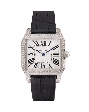 Cartier Santos 100 Diamond Silver Bezel 621924