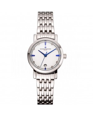 Vacheron Constantin Fine White Dial Blue Marks Stainless Steel Case And Bracelet