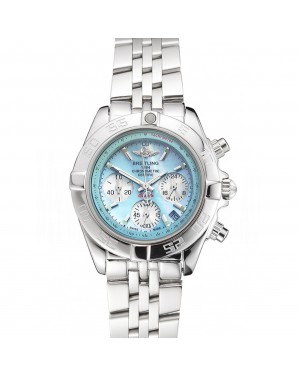 Breitling Chronomat Quartz Light Blue Dial Stainless Steel Case And Bracelet