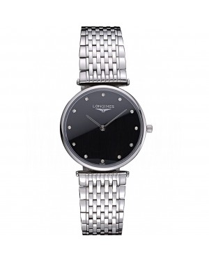 Longines La Grande Classique Stainless Steel Black Dial Diamond Markers Homme 622111