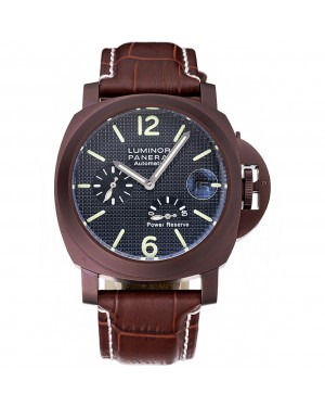 Panerai Luminor Brown Leather Strap Black Dial 80165