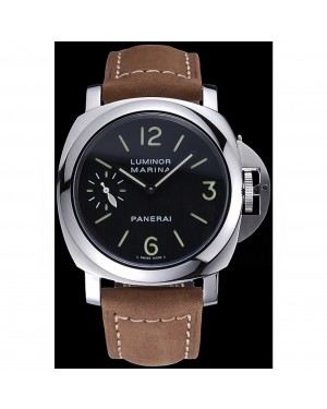 Panerai Luminor Marina Stainless Steel Bezel Khaki Leather Bracelet 622311