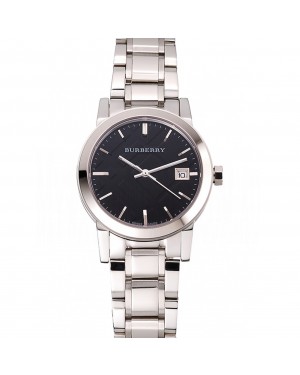 Burberry The City Black Dial Stainless Steel Case And Bracelet