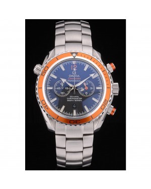 Omega Seamaster Planet Ocean Orange Bezel Black Dial Stainless Steel Strap 80241