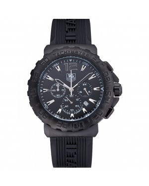 Tag Heuer Formula 1 Chronograph Black Dial Black Bezel White Numerals 622409
