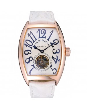 Franck Muller Casablanca White Croco Leather Strap White Dial 80283