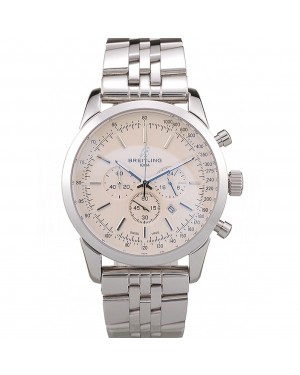 Breitling Transocean White Dial Stainless Steel Strap