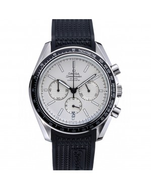 Omega Speedmaster Black Rubber Strap White Dial 622040