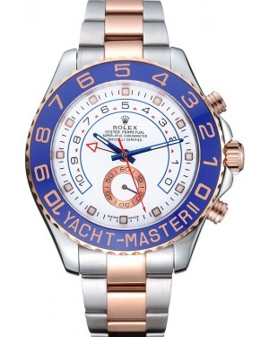 Rolex Yacht-Master II White Dial Blue Bezel Stainless Steel and Rose Gold Bracelet 622270