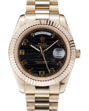 Rolex Daytona Rose Gold Case Black Dial Black Leather Strap