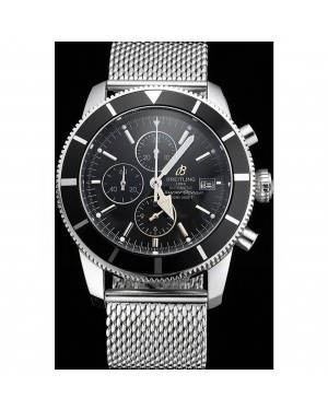 Breitling Superocean Heritage Chronographe 46 Black Dial And Bezel Stainless Steel Case And Bracelet