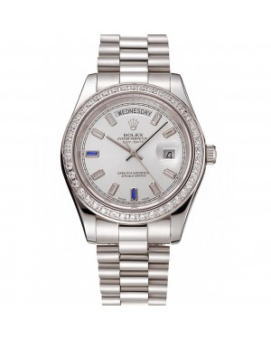 Swiss Rolex Day-Date Diamonds Bezel Staineless Steel Bracelet 1454109