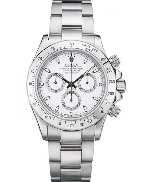 Swiss Rolex Daytona Stainless Steel Bracelet White Dial 80297