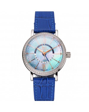 IWC Portofino Day And Night Pearl Dial Stainless Steel Case Blue Leather Strap