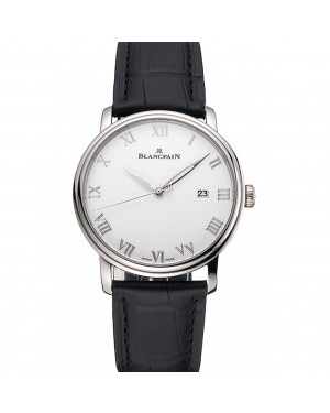 Blancpain Villeret Ultra Slim White Dial Stainless Steel Case Black Leather Strap