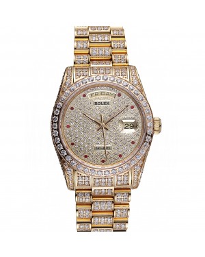 Swiss Rolex Day-Date Diamonds Yellow Gold-srl185 621615