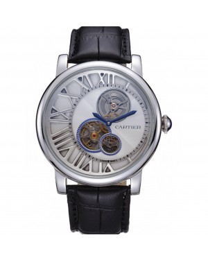 Cartier Rotonde Reversed Tourbillon White Dial 621948
