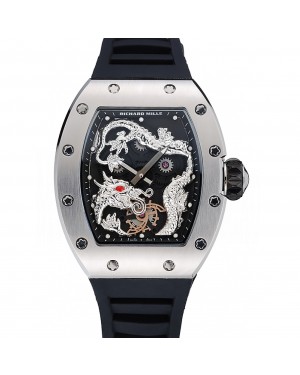 Richard Mille RM 057 Tourbillon Dragon Jackie Chan Silver Case Black Rubber Bracelet 1454201