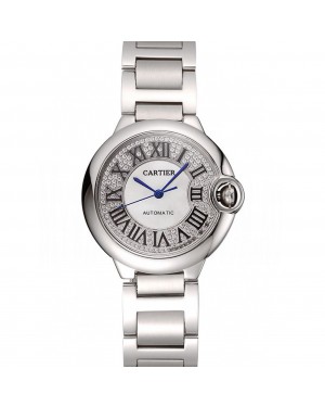Swiss Cartier Ballon Bleu 40 MM Diamond Dial Staineless Steel Bracelet 1453893