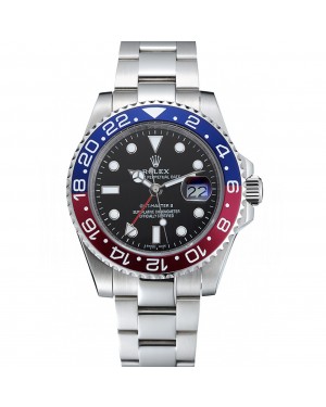 Rolex GMT Master II Blue Rose Red Bezel Black Dial Watch