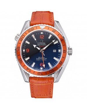 Omega Seamaster Planet Ocean GMT Orange Dial Orange Leather Band 622395