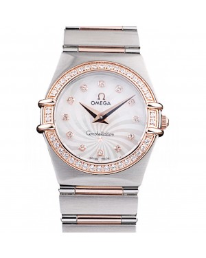 Omega Swiss Constellation Jewelry Diamond Case Radial Emblem White Dial