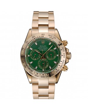 Rolex Cosmograph Daytona Green Dial Gold Case And Bracelet 1454244