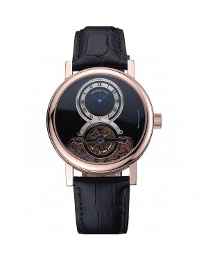 Breguet Classique Grande Complication Tourbillon Gold Case Black Dial Black Leather Strap 622211