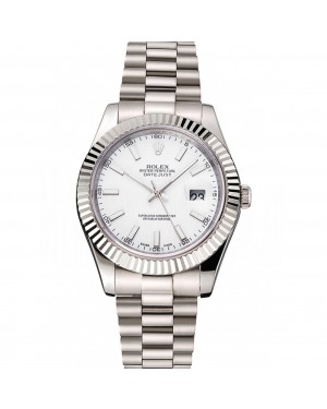 Swiss Rolex Datejust White Dial Stainless Steel Case And Bracelet