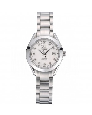 Omega Seamaster Aqua Terra White Dial Diamond Numerals Stainless Steel Bracelet 622444
