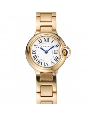 Cartier Ballon Bleu White Dial Yellow Gold Stainless Steel Bracelet 1454191