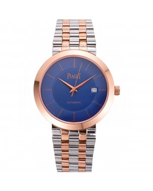 Swiss Piaget Traditional Blue Dial Gold Case Two Tones Stainless Steel Strap