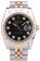 Rolex Datejust Black Dial Diamonds Ribbed Bezel 7453