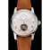 Patek Philippe Grand Complications Day Date Tourbillon White Dial Rose Gold Numerals Stainless Steel Case Brown Suede Leather Strap 1453818