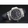 Patek Philippe Nautilus Black Dial Brushed Stainless Steel Case Black Leather Strap