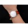 Swiss Rolex Cellini White Dial Roman Numerals Stainless Steel Case Light Brown Leather Strap