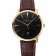 Swiss Vacheron Constantin Patrimony Black Dial Gold Case Brown Leather Bracelet 1454179