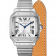 Swiss Santos de Cartier watch, Medium model, automatic, steel, interchangeable metal and leather bracelets