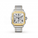 Swiss Santos de Cartier Chronograph watch, XL model, chronograph, gold and steel, interchangeable metal and rubber bracelets