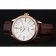 Swiss Rolex Cellini Time Gold Case White Dial Brown Leather Bracelet 622655