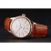 Swiss Rolex Cellini White Dial Rose Gold Case Brown Leather Strap
