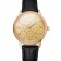 Swiss Vacheron Constantin Traditionnelle Power Reserve Gold Dial And Case Diamond Bezel Black Leather Strap