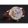Patek Philippe Dual Time Moonphase Tourbillon White Skeletonised Dial Rose Gold Case Brown Leather Strap