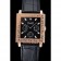 Piaget Emperador Limited Edition Black Dial Engraved Gold Case Black Leather Bracelet 1454137