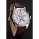 Patek Philippe Chronograph White Dial Blue Hands Stainless Steel Case Brown Leather Strap