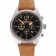 Bell and Ross BR126 Flyback Black Dial Silver Case Gold Numerals Brown Suede Leather Strap