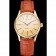 Swiss Rolex Cellini Date Gold Guilloche Dial Gold Case Light Brown Leather Strap