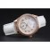 Omega DeVille Prestige White Dial Gold Diamond Case White Leather Bracelet 1454122