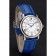 Cartier Ronde White Dial Diamond Hour Marks Stainless Steel Case Blue Leather Strap